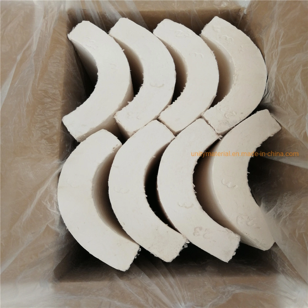 25 50 75 100mm Thick High Temperature Asbestos Free Calcium Silicate Pipe Section for Pipe Lines Pipelines