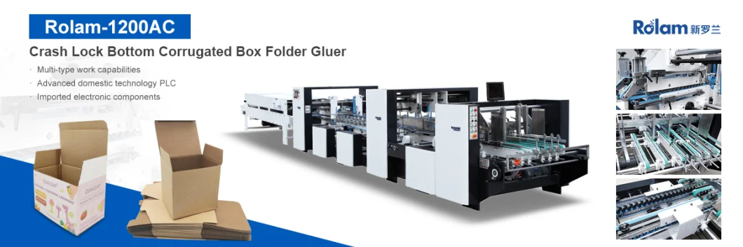 Crash Lock Bottom Folding Gluing Machine Gk-1200AC Paper Processing Machine2