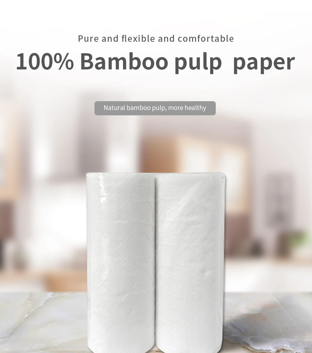 Kitchen Cleaning Paper Towel Decomposable 100% Bamboo Pulp