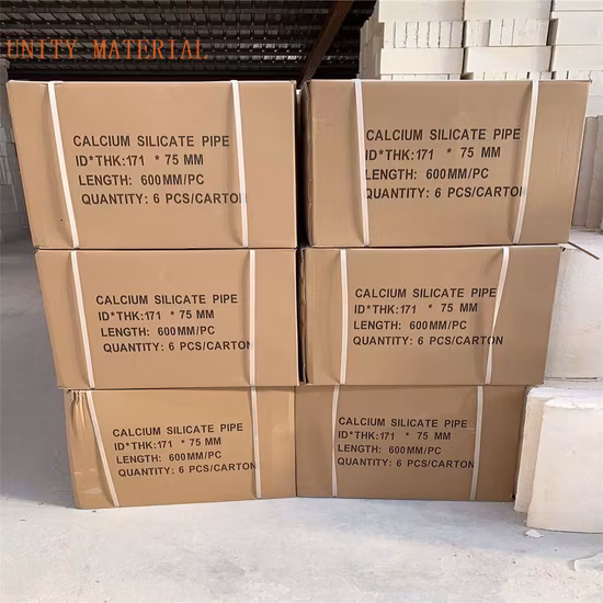 650 850 1050 C High Temperature Asbestos Free Calcium Silicate Pipe Sections for Pipe Lines Pipelines